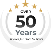 Over 50 years logo